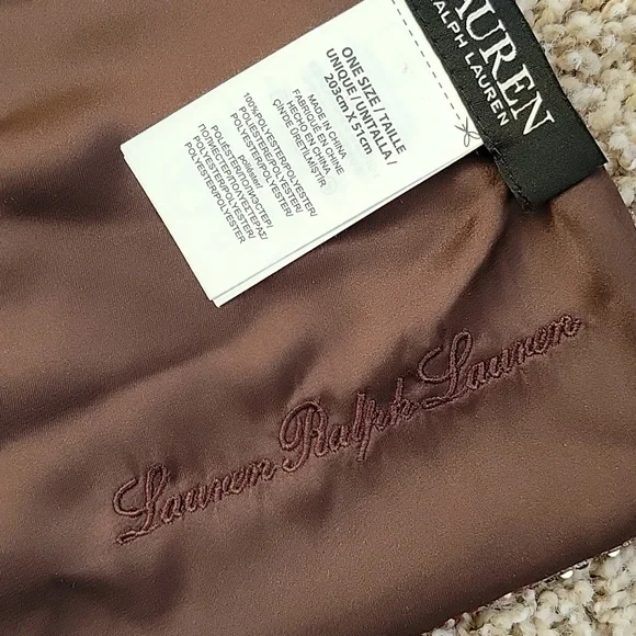 Lauren Ralph Lauren Sequined Wrap With Browntones With A Faint Plaid Pattern - Picture 3 of 7